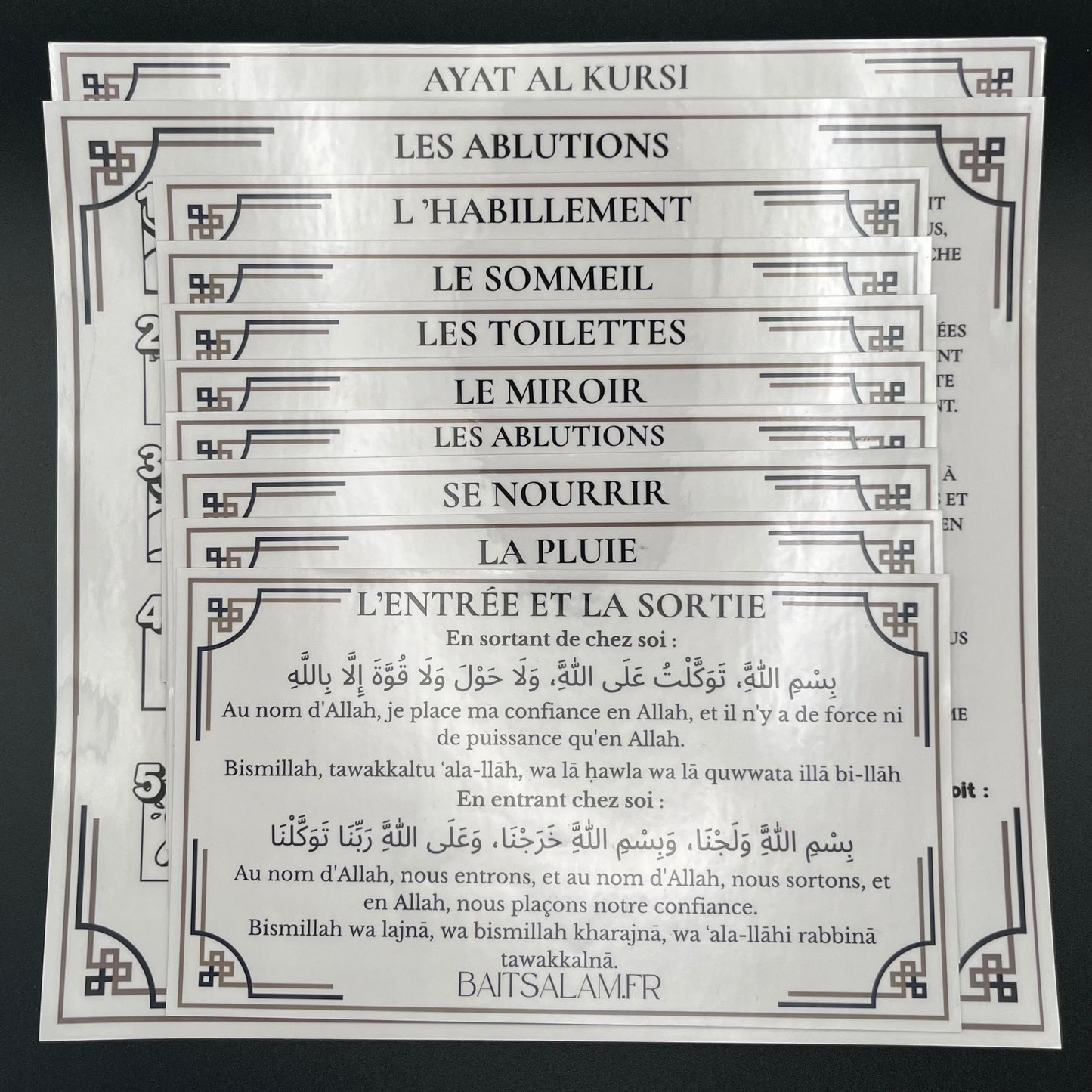 Pack Stickers Islamiques Fond Transparent - Rappel, Wudu & Ayat al-Kursi