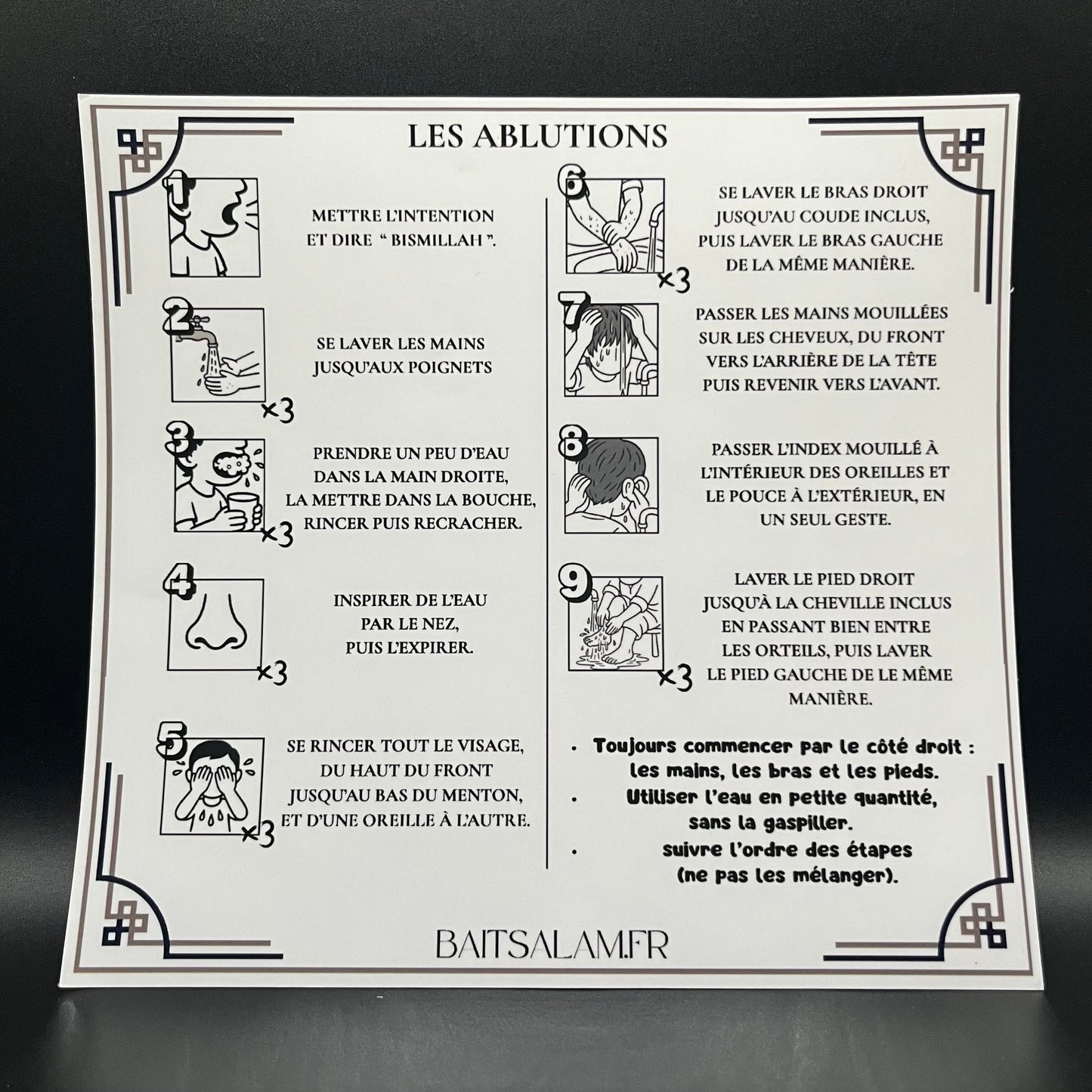 Sticker les étapes des ablutions - transparent