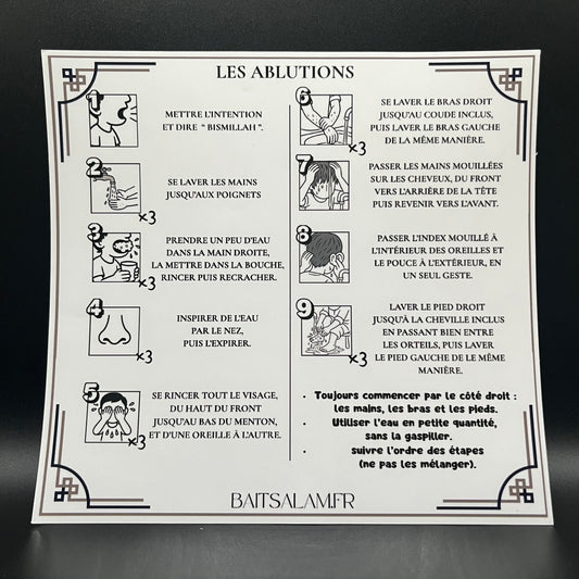 Sticker les étapes des ablutions - transparent