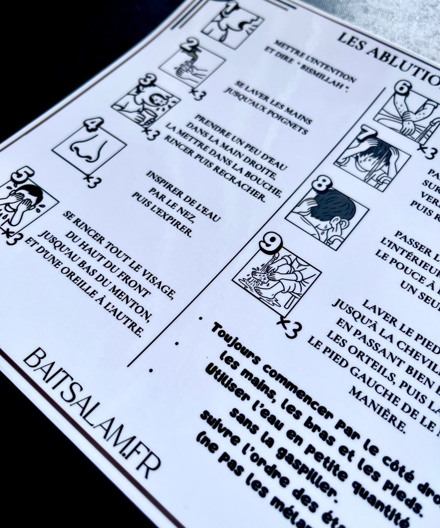 Sticker transparent les ablutions Wudu