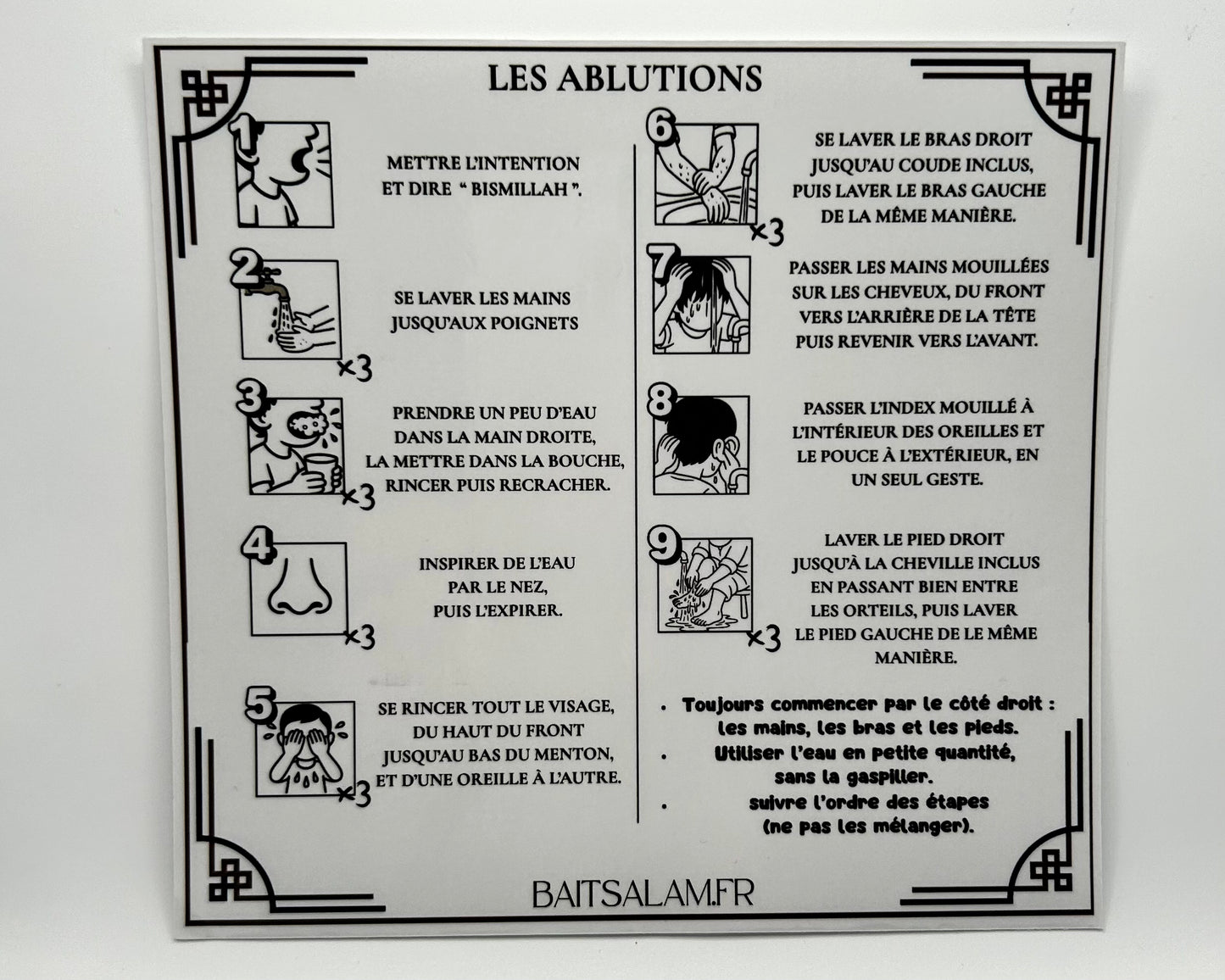 Sticker transparent les ablutions Wudu